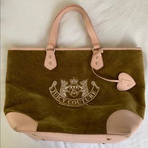 Juicy couture large tote purse velvet